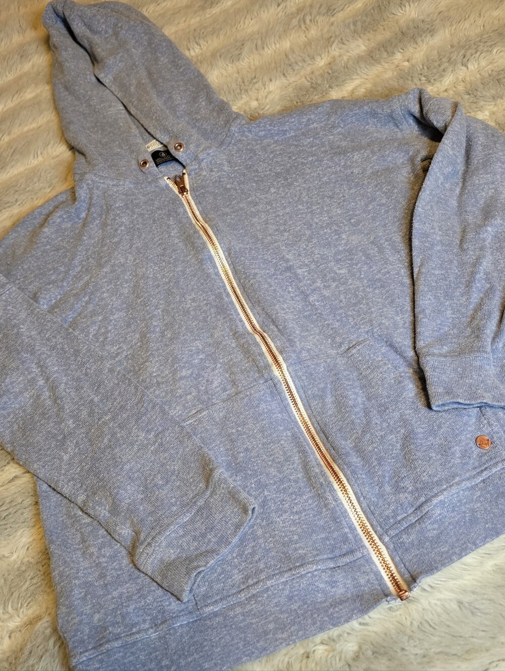 Volcom Blue Zip Hoodie Sweater